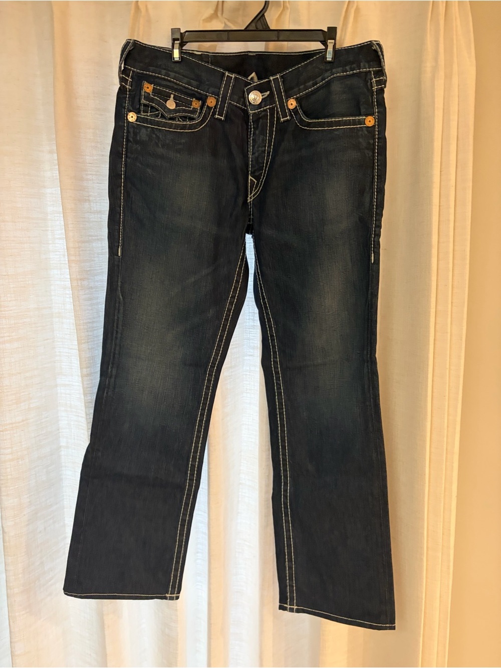 True Religion Ricky Big T men’s jeans size 33 Dark wash made in USA